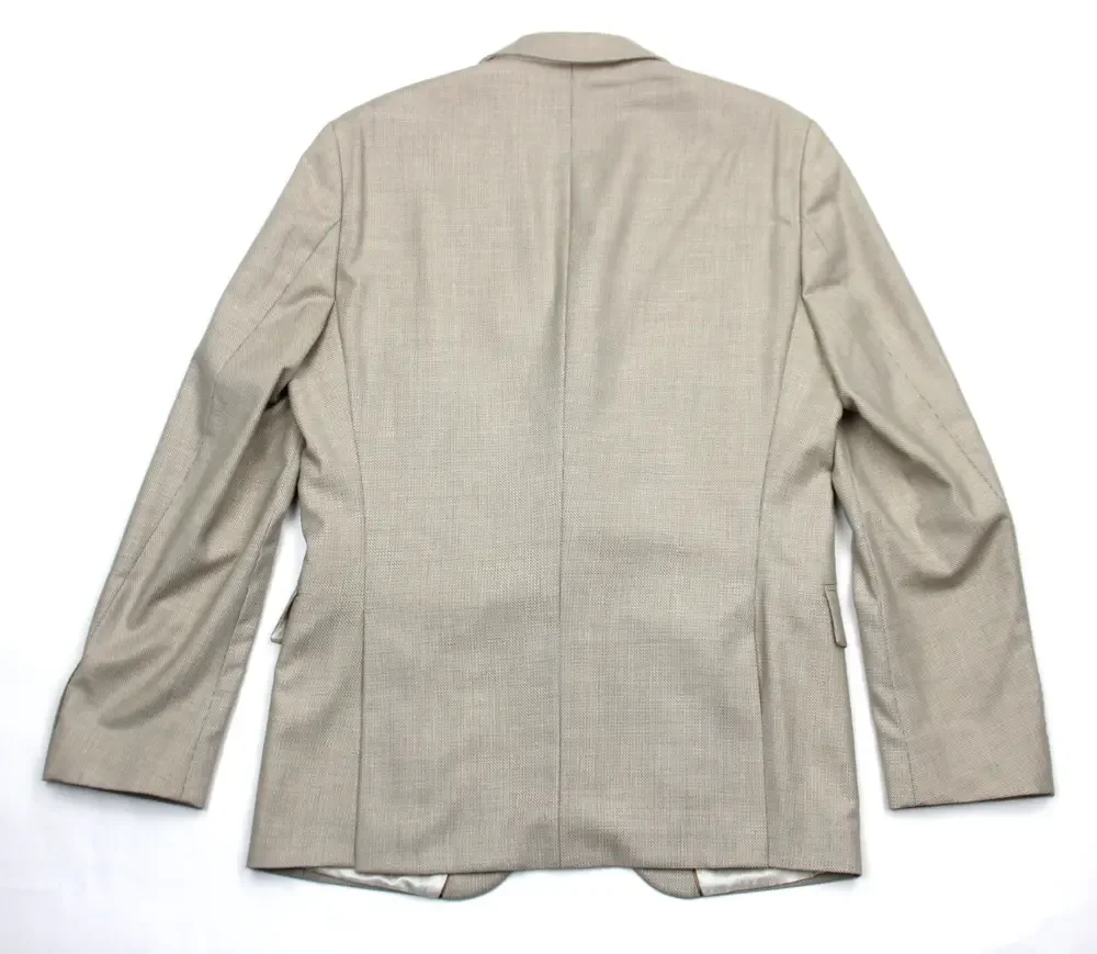 Hugo Boss Hutson Peak Sport Coat 36 R Mens Slim Fit Beige Stretch Wool Blazer